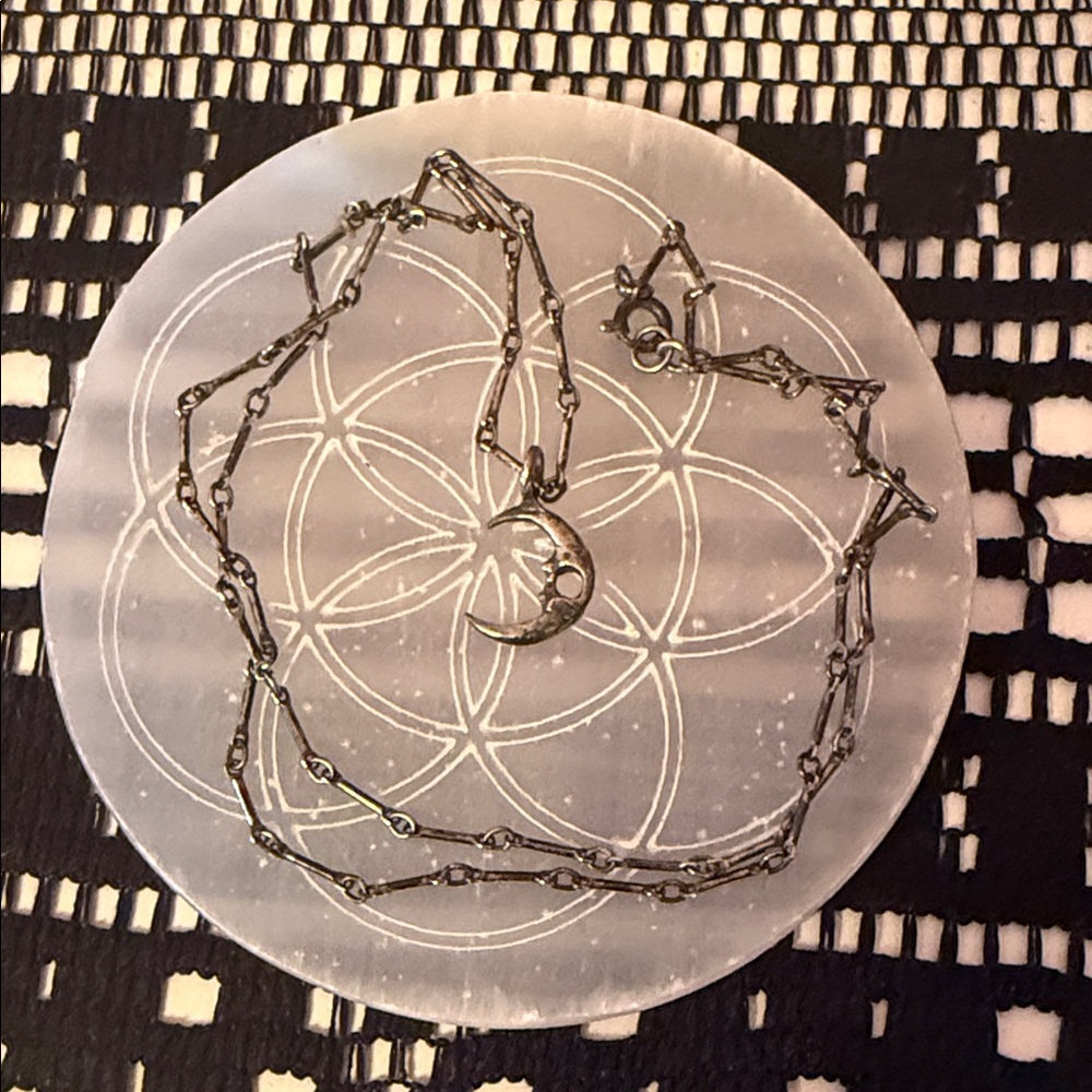 Bloodmilk Small Owl Talon Moon necklace 16”